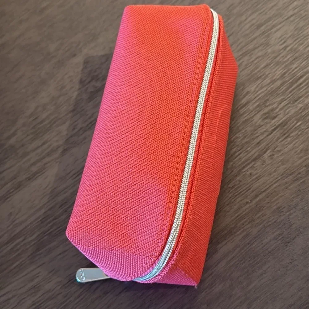 NWOT Dior Coral Canvas Travel Cosmetic Vanity Case Makeup Jewelry Organizer D…‎